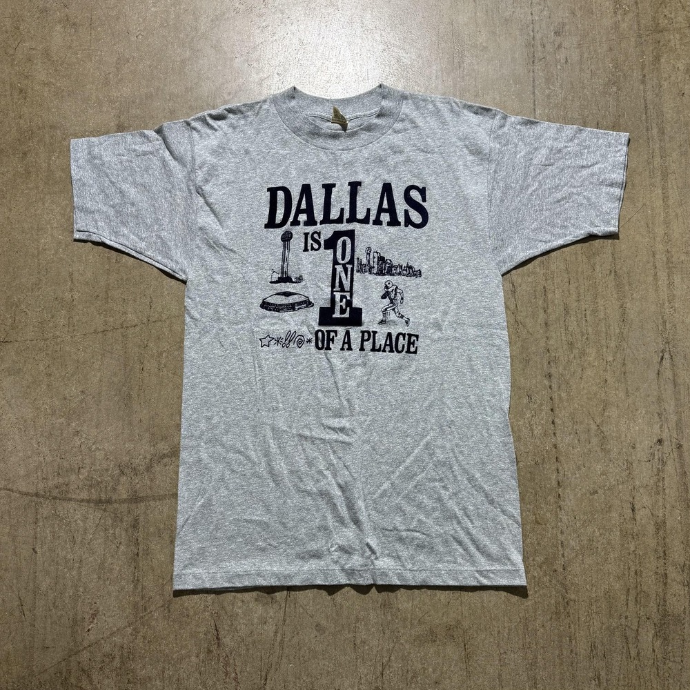 Vintage Dallas Texas Artex Shirt Mens Large Gray One Of A Place Graphic Tee